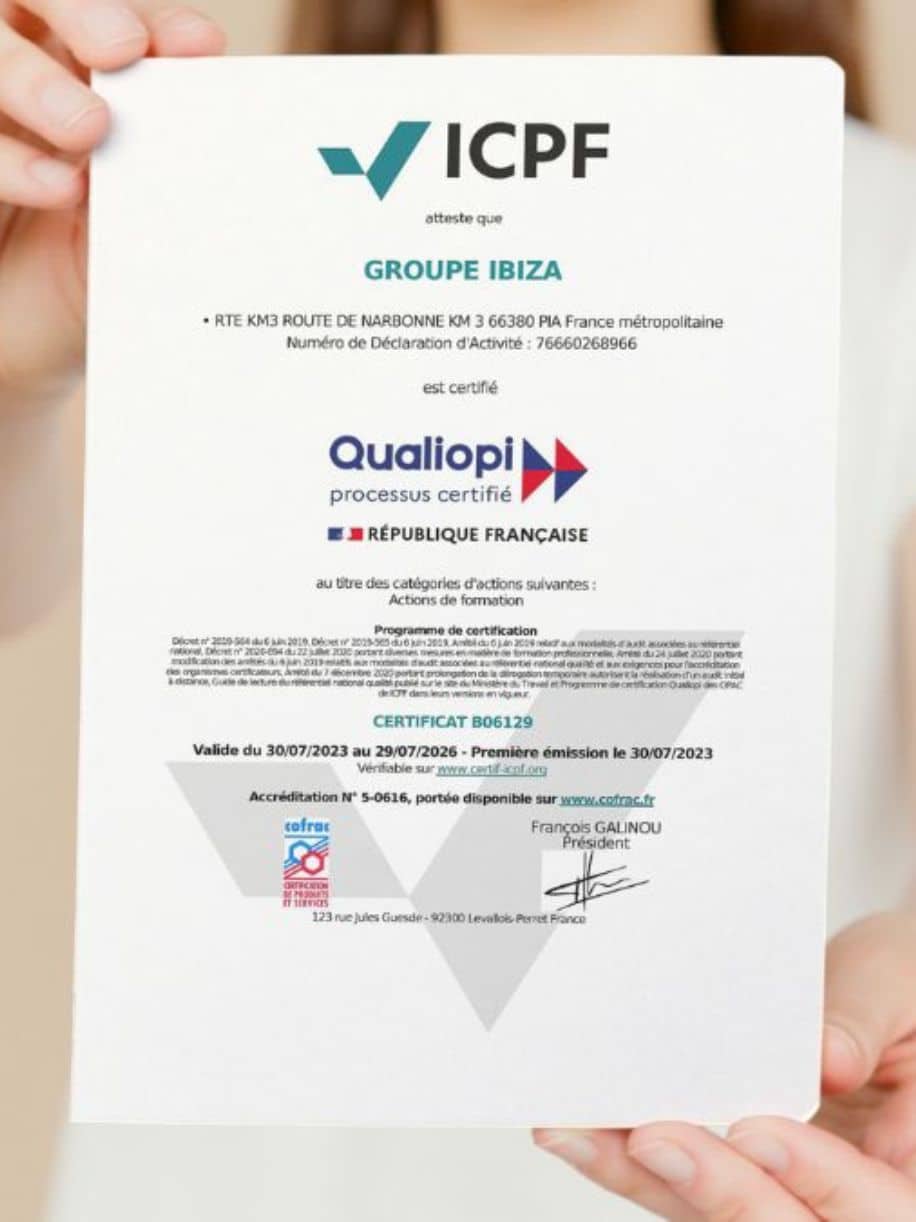 Piscines Ibiza obtient la certification Qualiopi